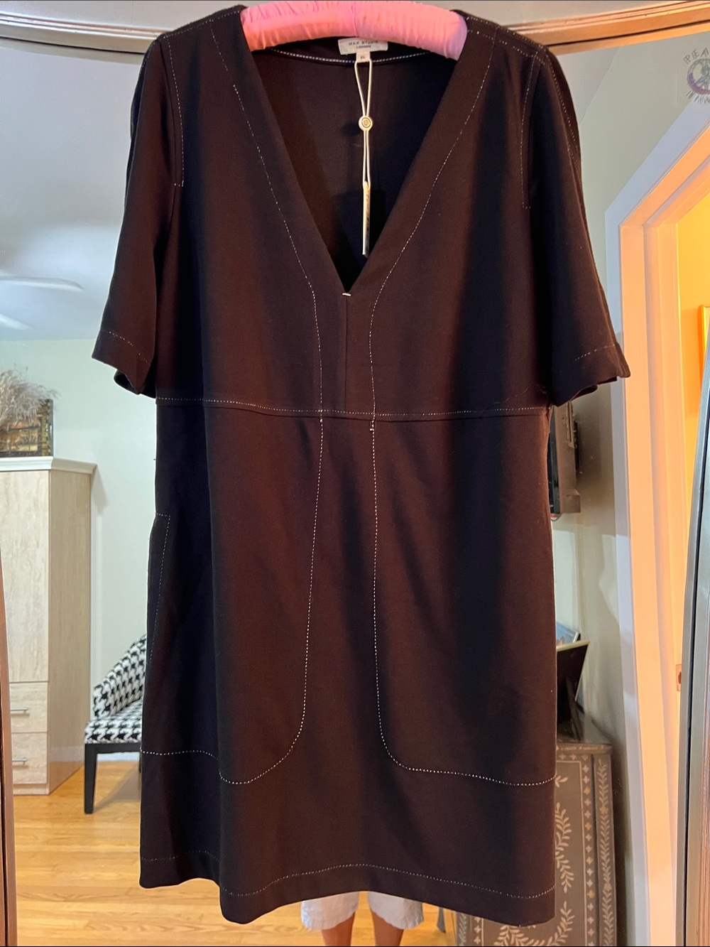 Classic V-Neck Short Sleeve Dress by